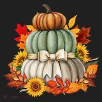 Pumpkin Sunflower Autumn Leaves Women's Sweatshirt thumb 2