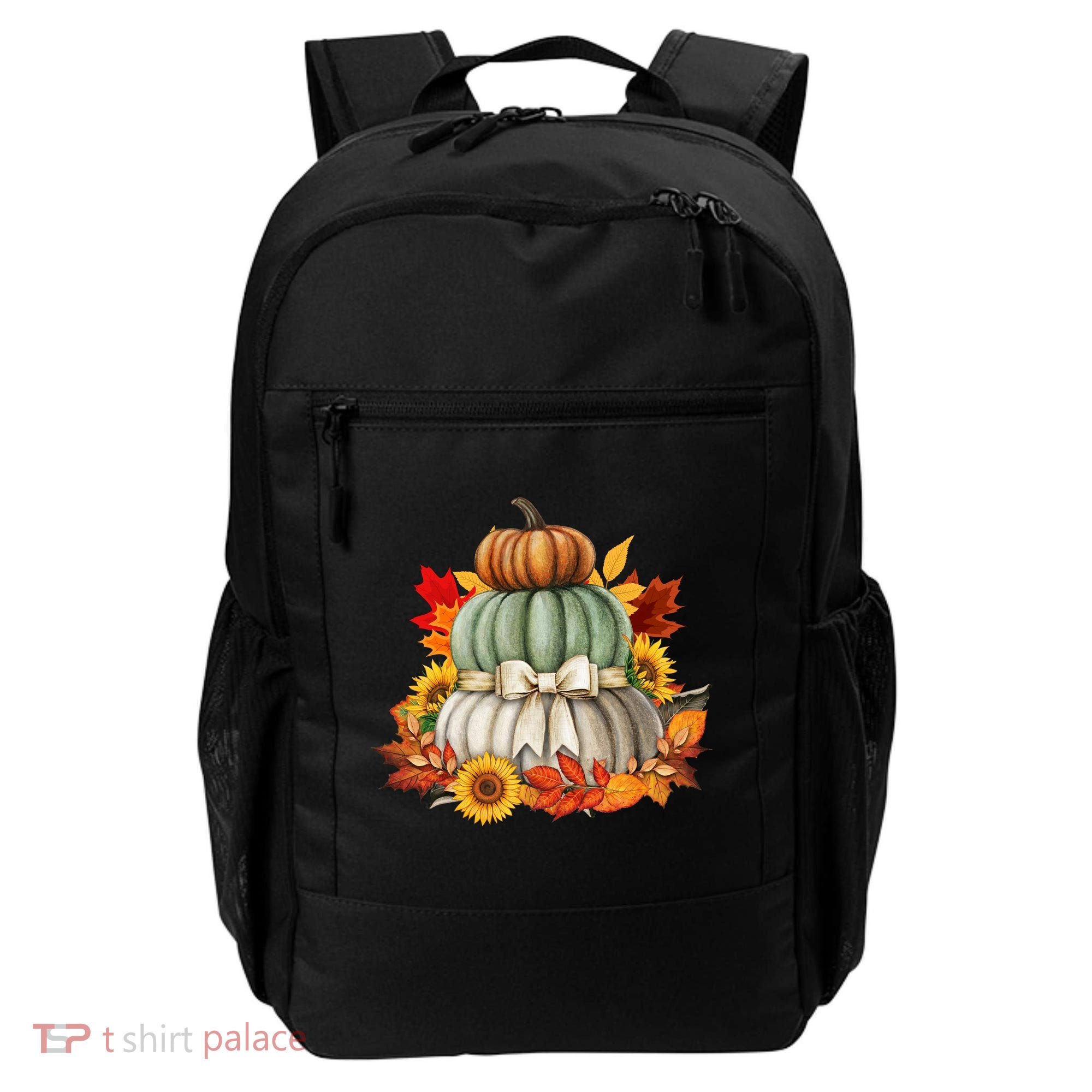 Pumpkin Sunflower Autumn Leaves Backpack
