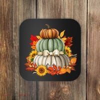 Pumpkin Sunflower Autumn Leaves Coaster thumb 0