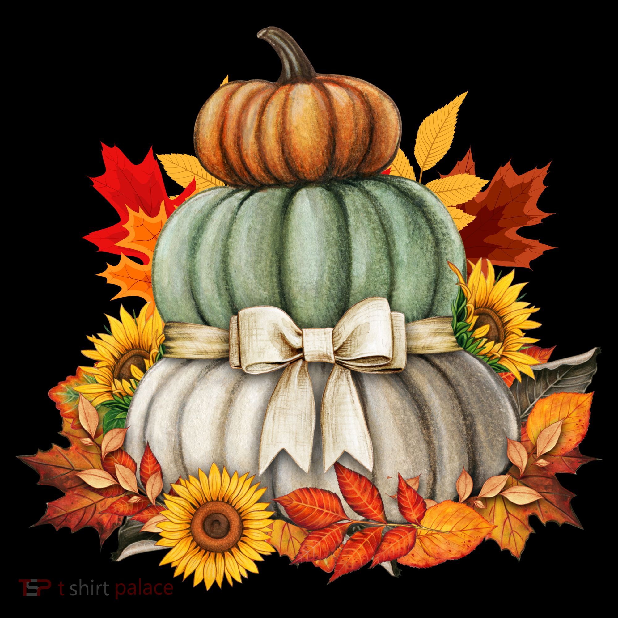 Pumpkin Sunflower Autumn Leaves Toddler Hoodie
