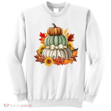 Pumpkin Sunflower Autumn Leaves Sweatshirt