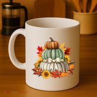 Pumpkin Sunflower Autumn Leaves Coffee Mug thumb 4