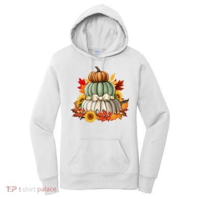 Pumpkin Sunflower Autumn Leaves Women's Hoodie