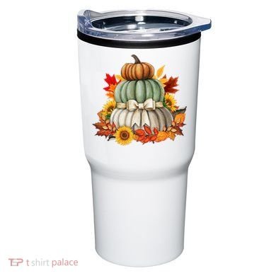 Pumpkin Sunflower Autumn Leaves Tumbler