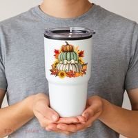 Pumpkin Sunflower Autumn Leaves Tumbler thumb 2