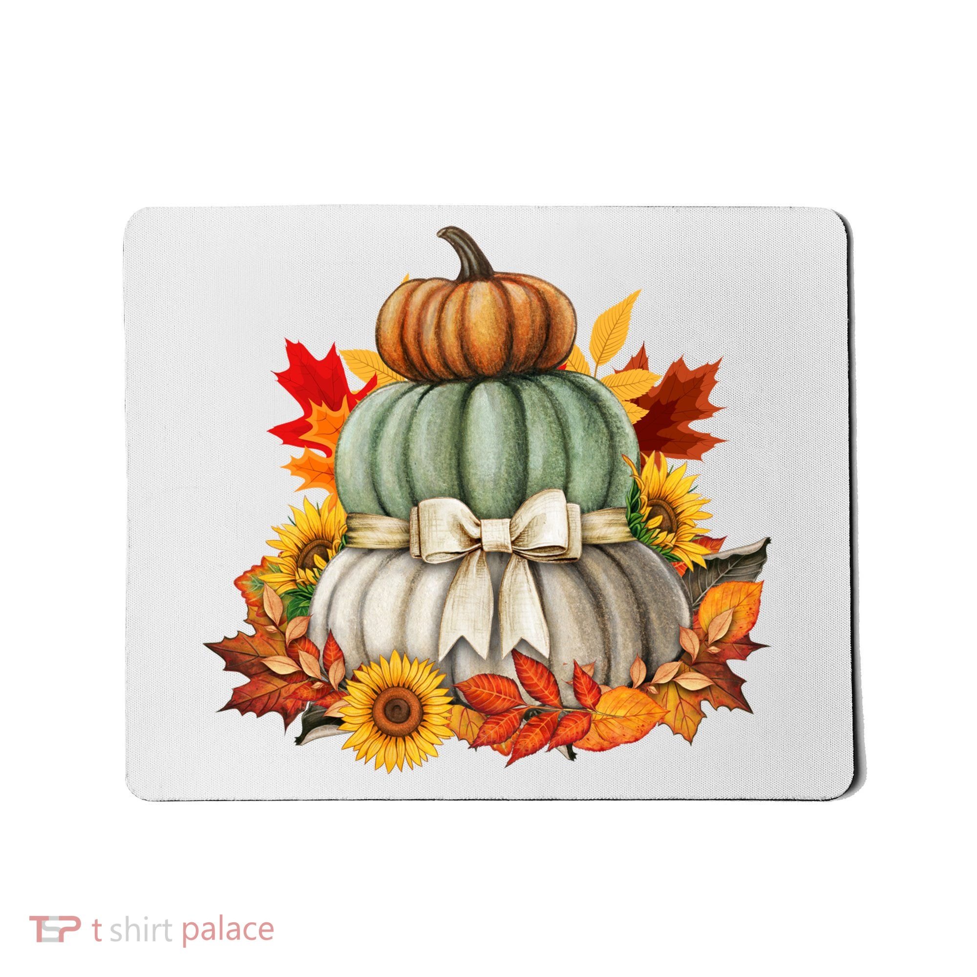 Pumpkin Sunflower Autumn Leaves Mousepad