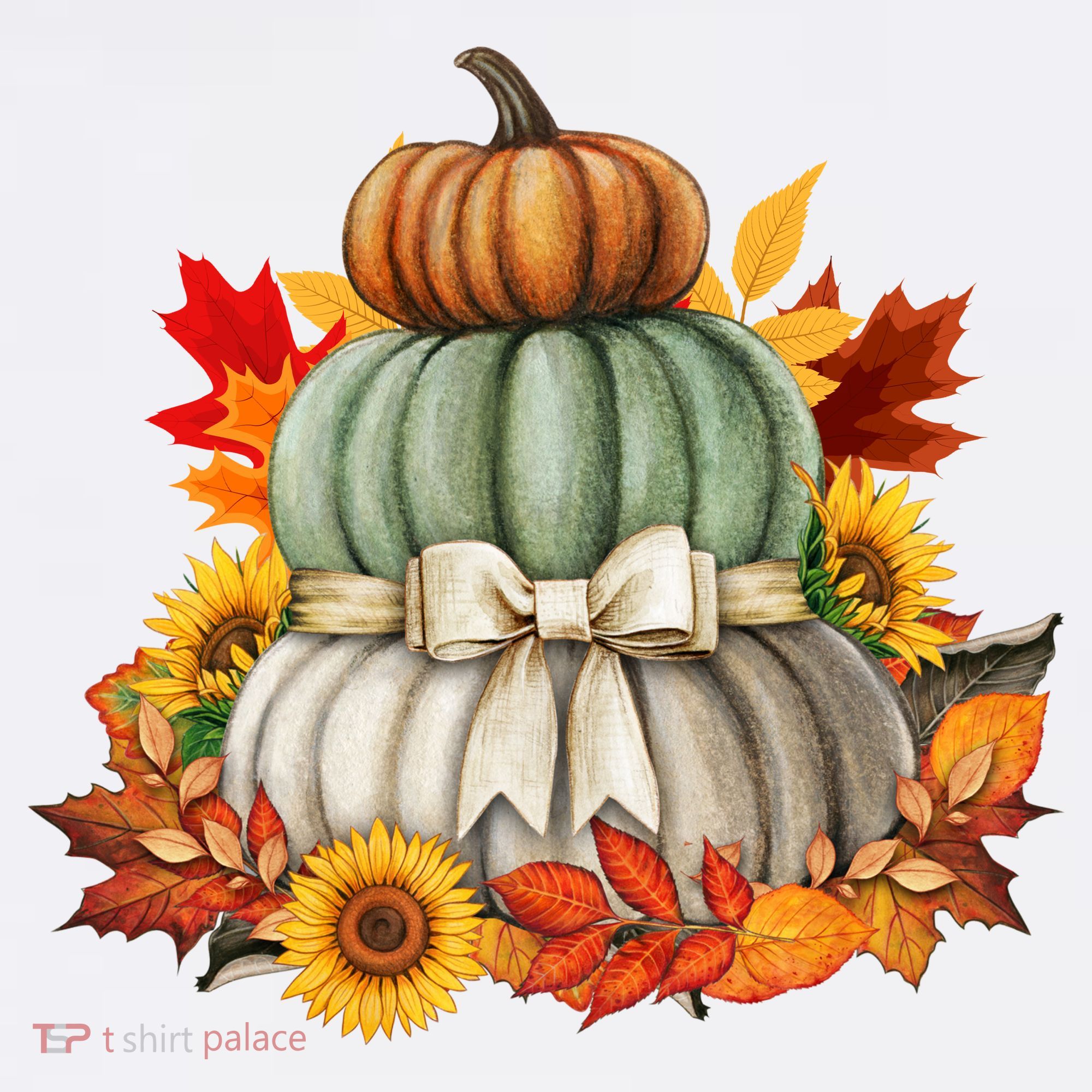 Pumpkin Sunflower Autumn Leaves Women's Tank Top