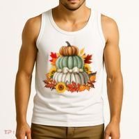 Pumpkin Sunflower Autumn Leaves Tank Top thumb 3