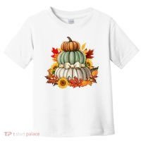 Pumpkin Sunflower Autumn Leaves Toddler T-Shirt thumb 0