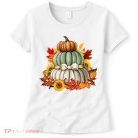 Pumpkin Sunflower Autumn Leaves Women's T-Shirt thumb 0