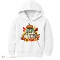 Pumpkin Sunflower Autumn Leaves Kids Hoodie thumb 0