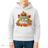 Pumpkin Sunflower Autumn Leaves Kids Hoodie thumb 4