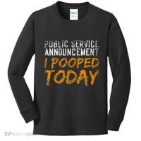 Public Service Announcement I Pooped Today Poop Kids Long Sleeve Shirt thumb 0