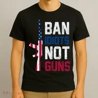 Pro Second Amendment Gun Rights Ban Idiots Not Guns T-Shirt thumb 3