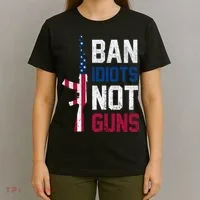 Pro Second Amendment Gun Rights Ban Idiots Not Guns T-Shirt thumb 4