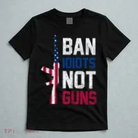 Pro Second Amendment Gun Rights Ban Idiots Not Guns T-Shirt thumb 5