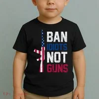 Pro Second Amendment Gun Rights Ban Idiots Not Guns Toddler T-Shirt thumb 2