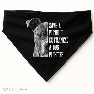Pitbull Save A Pitbull Funny Dog Rescue Pitbull Mom Dad USA-Made Doggie Bandana