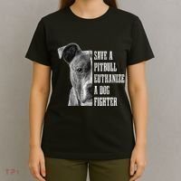 Pitbull Save A Pitbull Funny Dog Rescue Pitbull Mom Dad T-Shirt thumb 4