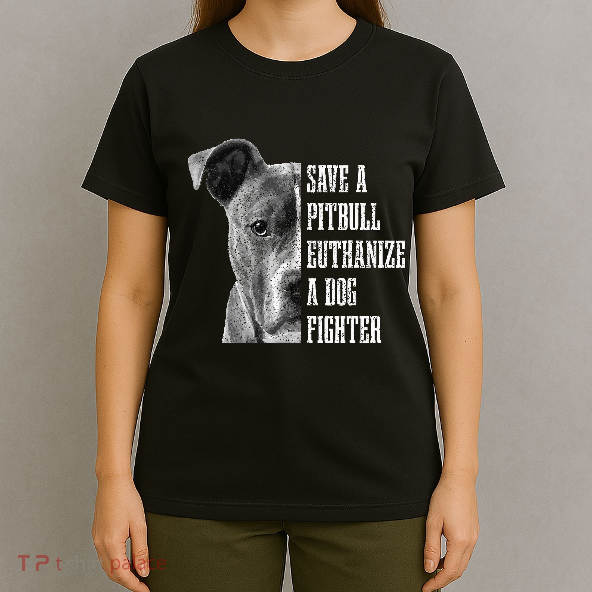 Pitbull Save A Pitbull Funny Dog Rescue Pitbull Mom Dad T-Shirt