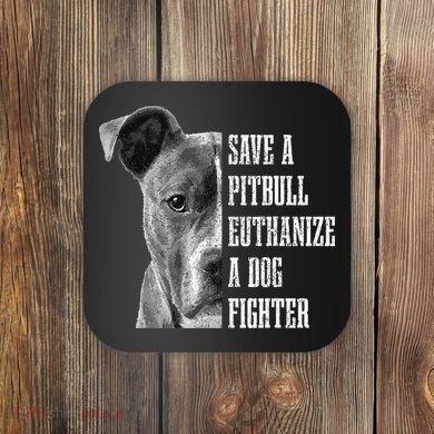 Pitbull Save A Pitbull Funny Dog Rescue Pitbull Mom Dad Coaster