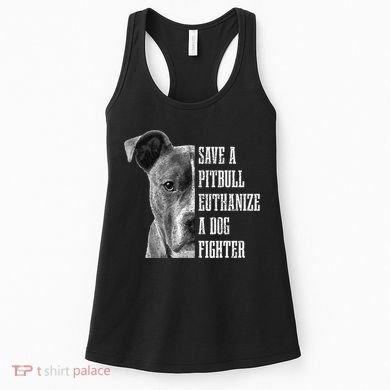 Pitbull Save A Pitbull Funny Dog Rescue Pitbull Mom Dad Women's Tank Top