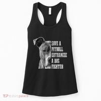 Pitbull Save A Pitbull Funny Dog Rescue Pitbull Mom Dad Women's Tank Top thumb 0