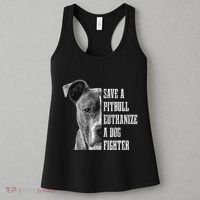 Pitbull Save A Pitbull Funny Dog Rescue Pitbull Mom Dad Women's Tank Top thumb 3