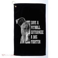 Pitbull Save A Pitbull Funny Dog Rescue Pitbull Mom Dad Golf Towel thumb 0