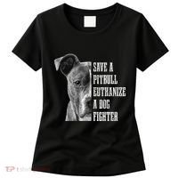 Pitbull Save A Pitbull Funny Dog Rescue Pitbull Mom Dad Women's T-Shirt thumb 0