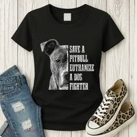 Pitbull Save A Pitbull Funny Dog Rescue Pitbull Mom Dad Women's T-Shirt thumb 3