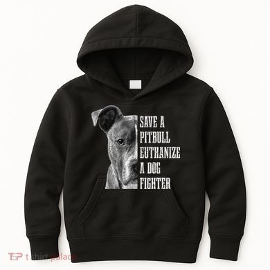 Pitbull Save A Pitbull Funny Dog Rescue Pitbull Mom Dad Kids Hoodie
