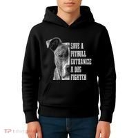 Pitbull Save A Pitbull Funny Dog Rescue Pitbull Mom Dad Kids Hoodie thumb 4