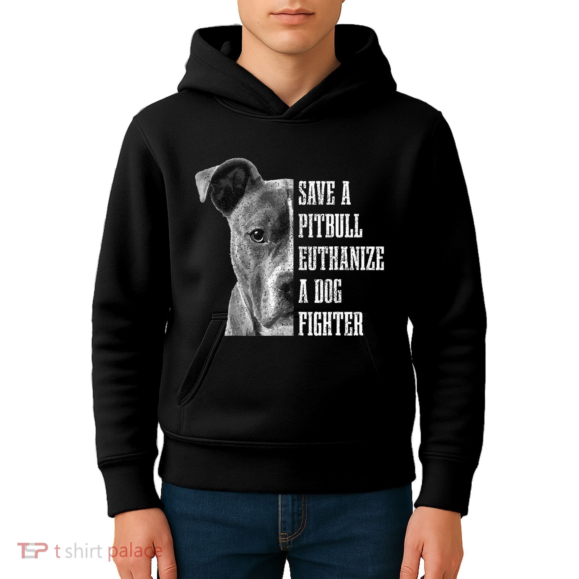 Pitbull Save A Pitbull Funny Dog Rescue Pitbull Mom Dad Kids Hoodie