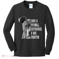 Pitbull Save A Pitbull Funny Dog Rescue Pitbull Mom Dad Kids Long Sleeve Shirt thumb 0