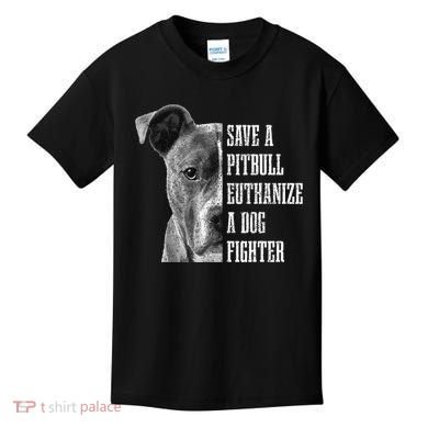 Pitbull Save A Pitbull Funny Dog Rescue Pitbull Mom Dad Kids T-Shirt