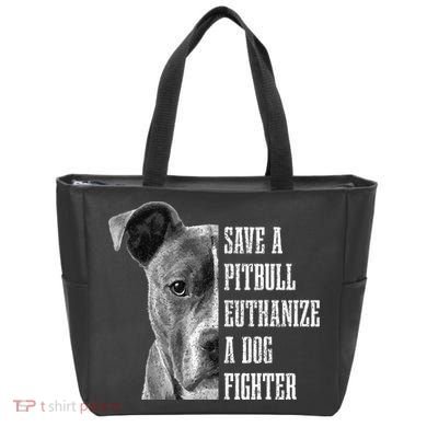 Pitbull Save A Pitbull Funny Dog Rescue Pitbull Mom Dad Tote Bag
