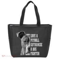 Pitbull Save A Pitbull Funny Dog Rescue Pitbull Mom Dad Tote Bag thumb 0