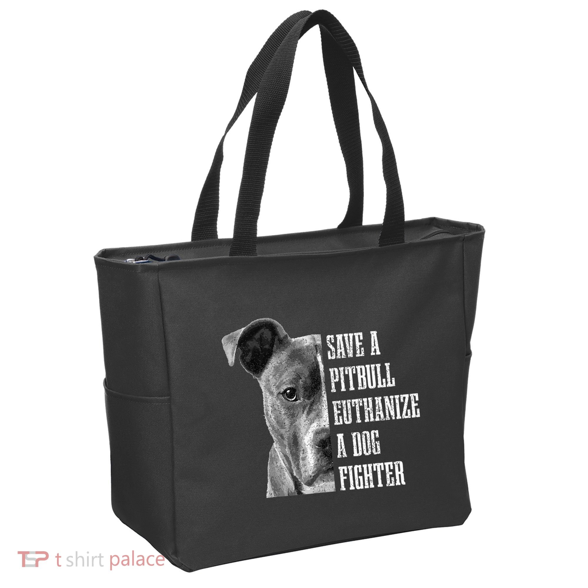 Pitbull Save A Pitbull Funny Dog Rescue Pitbull Mom Dad Tote Bag
