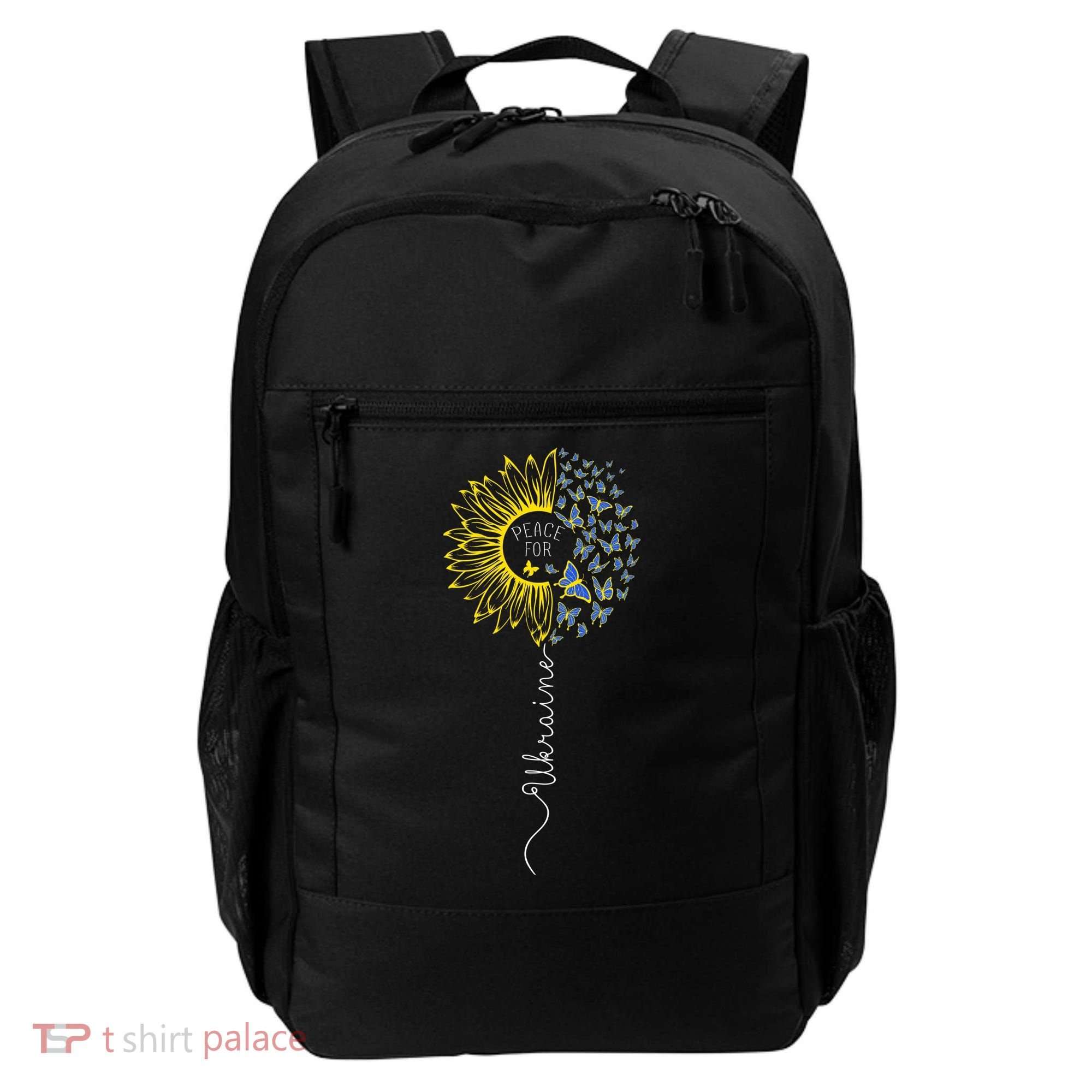Peace Sunflower Butterflies Flag Support Backpack