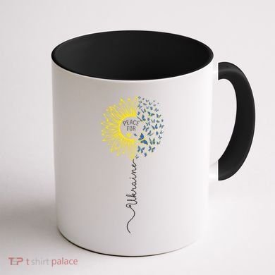 Peace Sunflower Butterflies Flag Support Coffee Mug back
