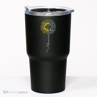 Peace Sunflower Butterflies Flag Support Tumbler