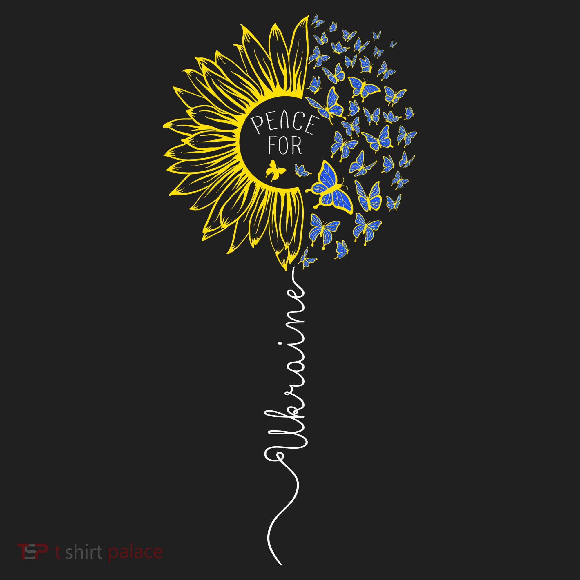 Peace Sunflower Butterflies Flag Support Tumbler