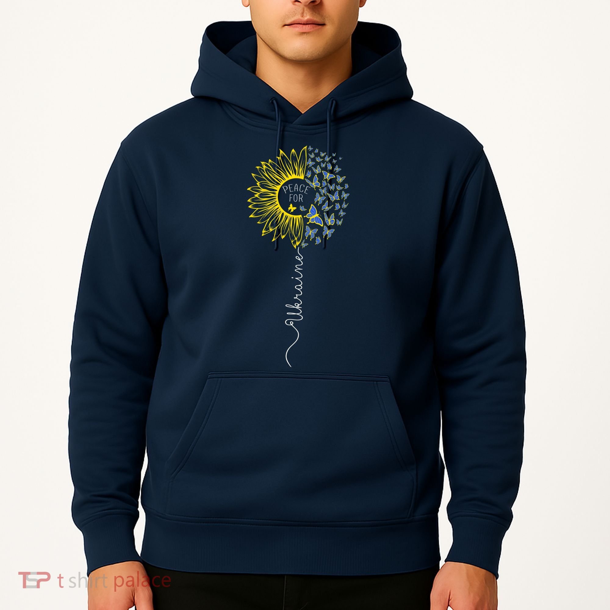 Peace Sunflower Butterflies Flag Support Hoodie