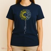 Peace Sunflower Butterflies Flag Support T-Shirt thumb 4