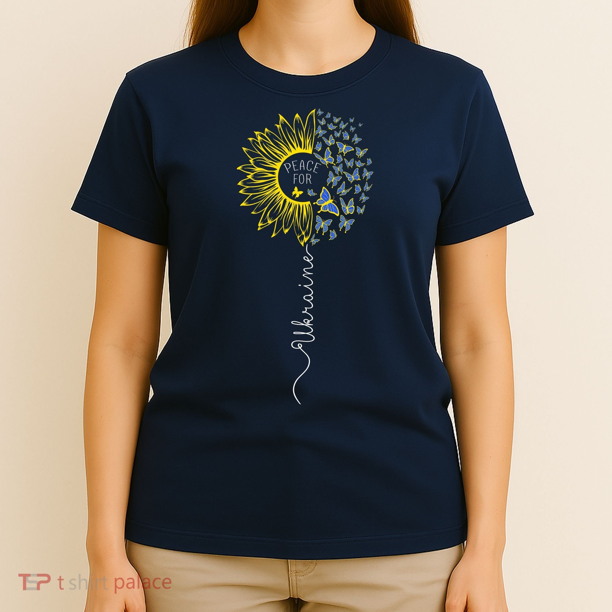 Peace Sunflower Butterflies Flag Support T-Shirt