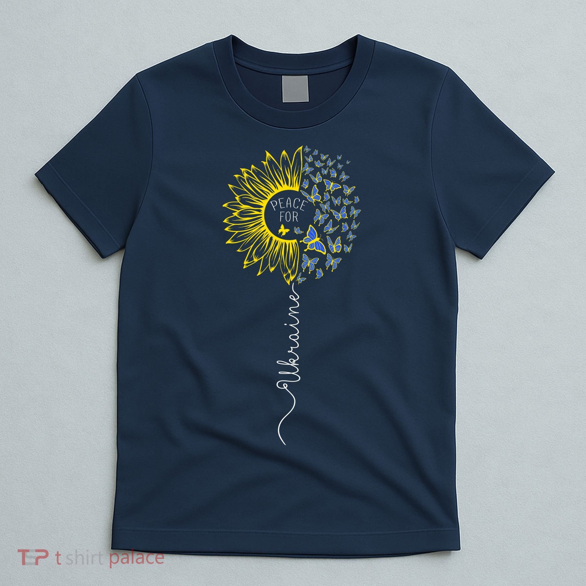 Peace Sunflower Butterflies Flag Support T-Shirt