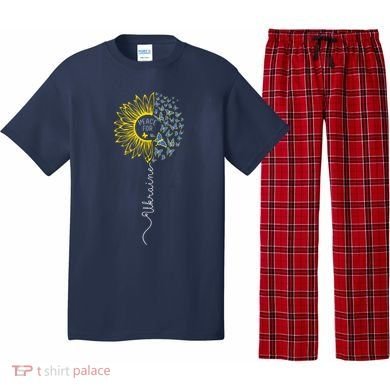 Peace Sunflower Butterflies Flag Support Pajama Set