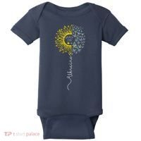 Peace Sunflower Butterflies Flag Support Baby Bodysuit thumb 0