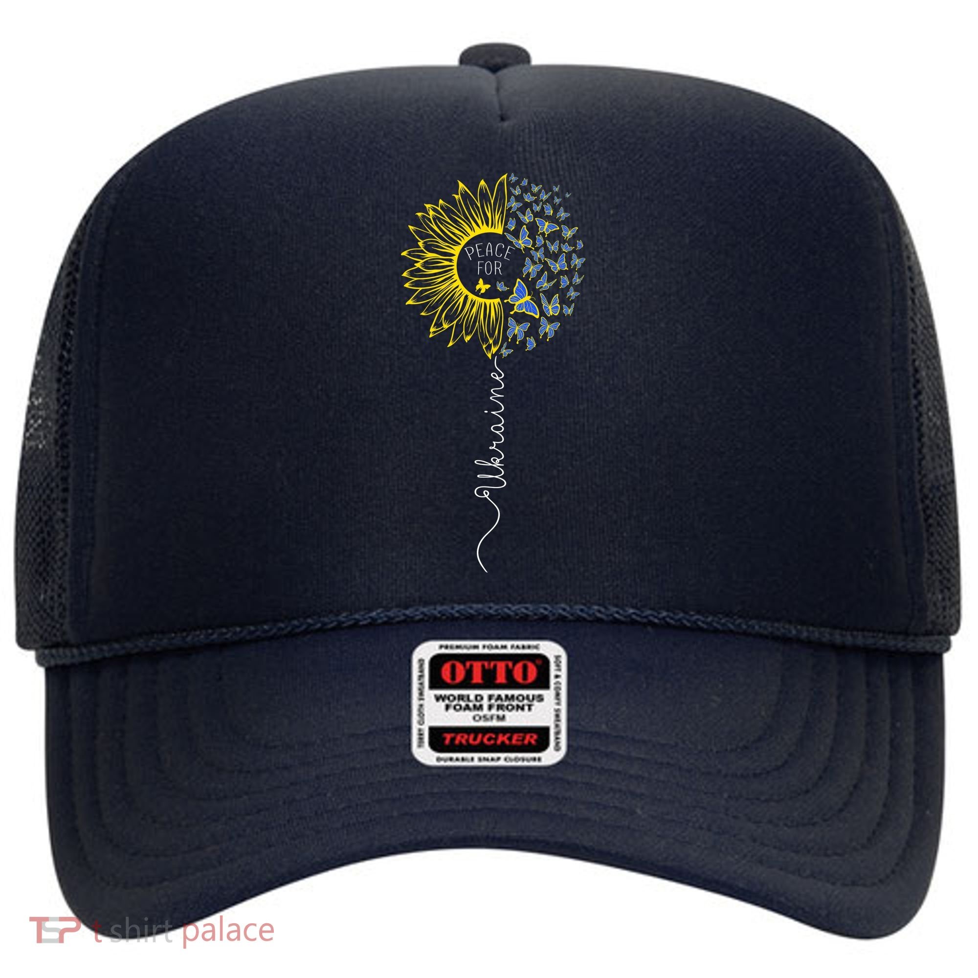 Peace Sunflower Butterflies Flag Support Hat